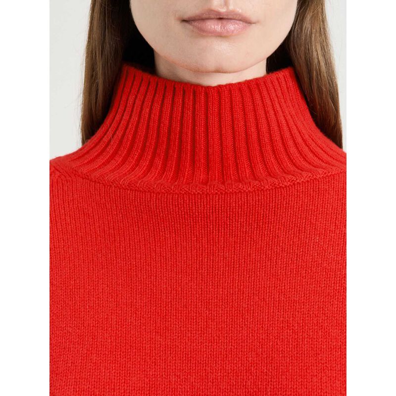 Veronika Maine Red Merino Cashmere Blend Oversized Funnel Neck Sweater image number 2
